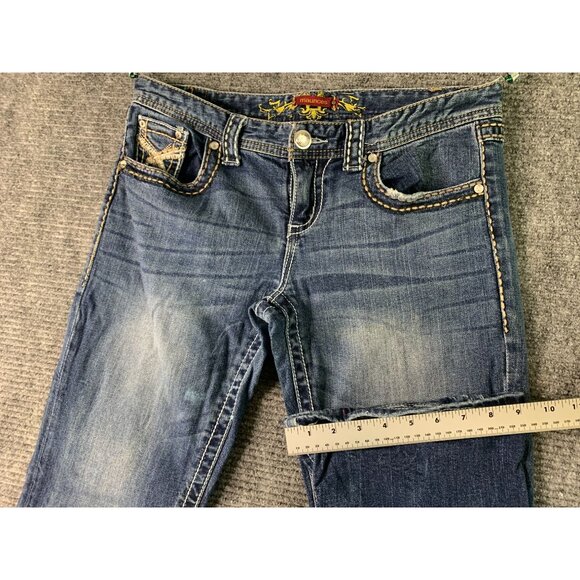 Maurices Womens 9 10 short thick stitching fancy embellished back pockets Jeans - Picture 5 of 10